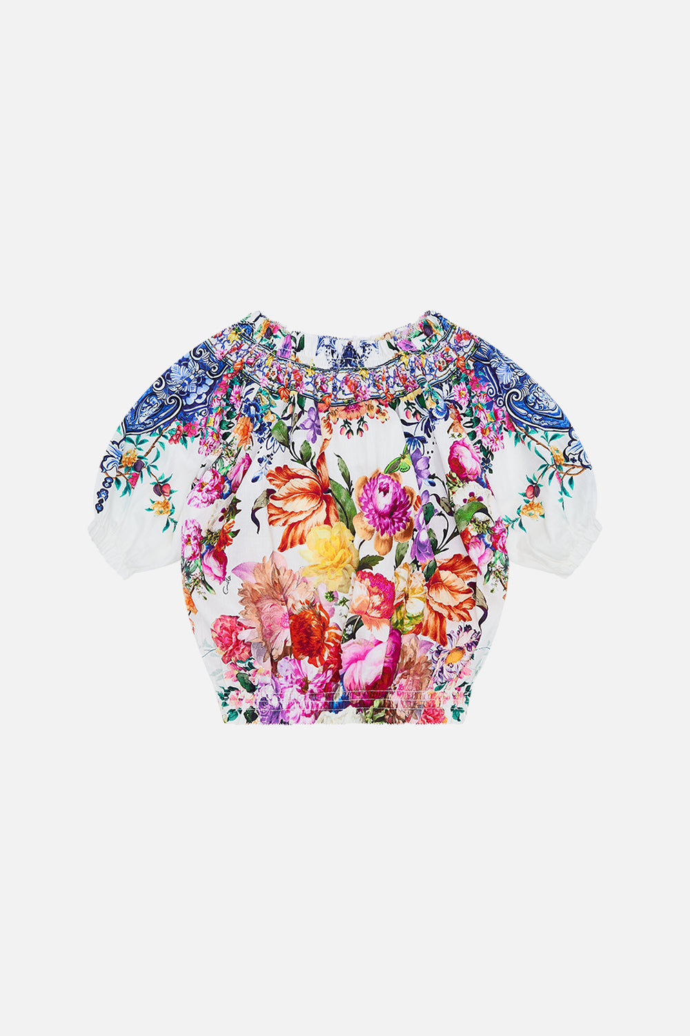 Back product view of Milla By CAMILLA kids crop top in Dutch is Life print