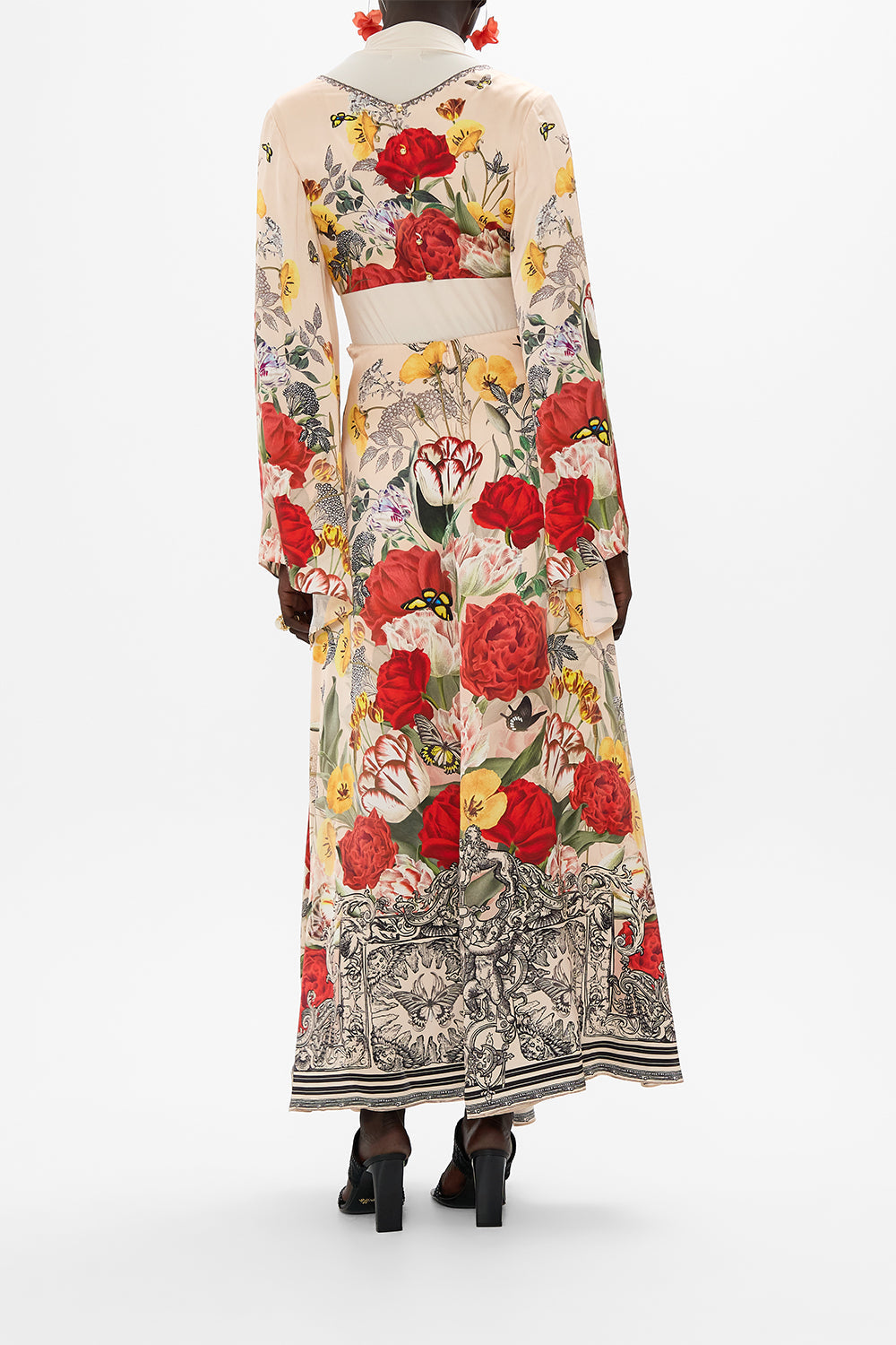 CAMILLA Multi Cut Out Dress with Knot Front in Etched into Eternity print