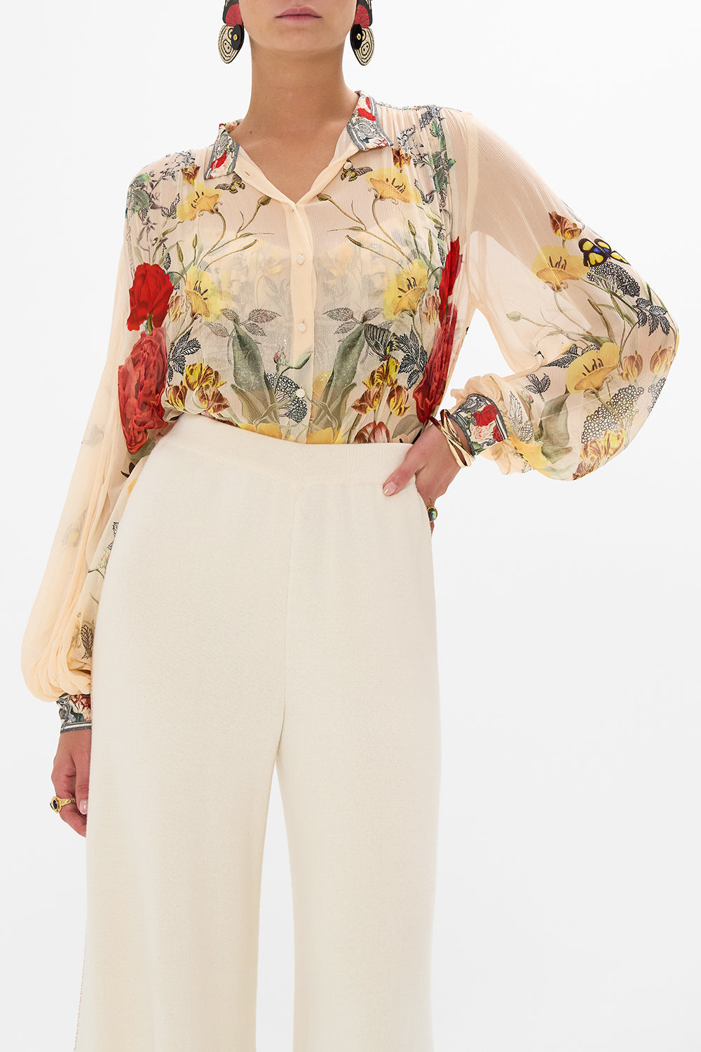 CAMILLA floral tiered bodice dress in Stitched in Time print.