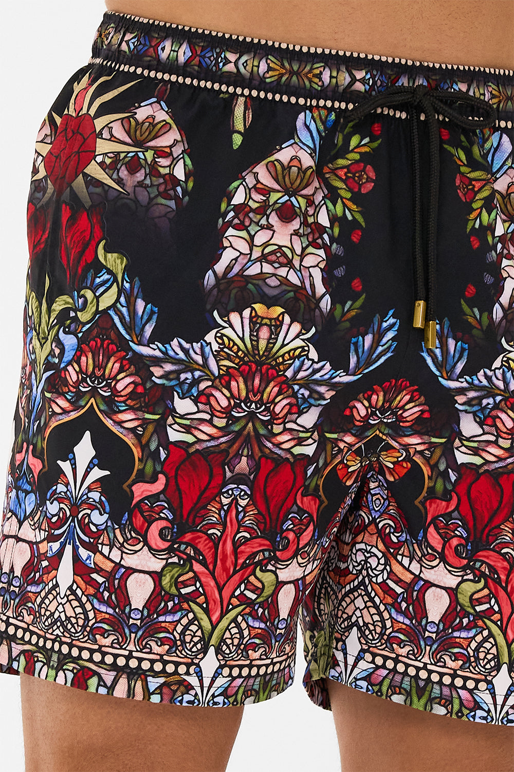 Hotel Franks by CAMILLA floral mid length boardshort in Leadlight Legends