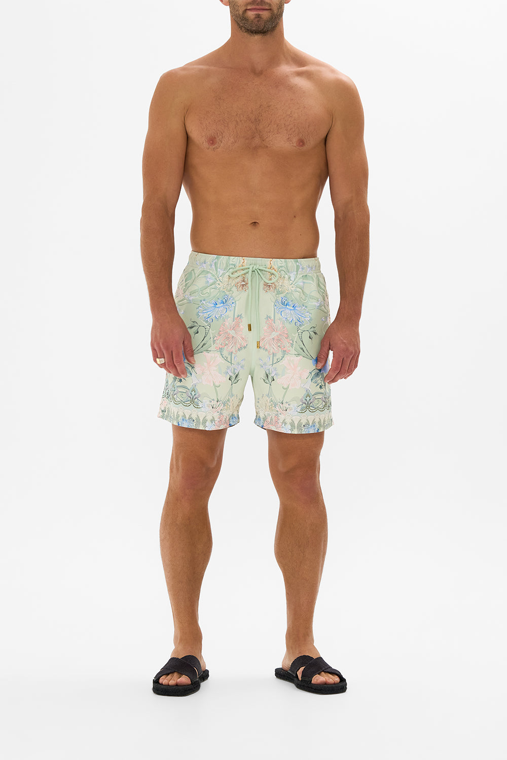 Hotel Franks by CAMILLA black mid length boardshort in Dreaming in Dutch