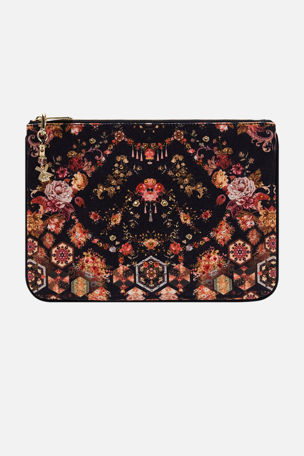 CAMILLA Floral Small Canvas Clutch in Stitched in Time