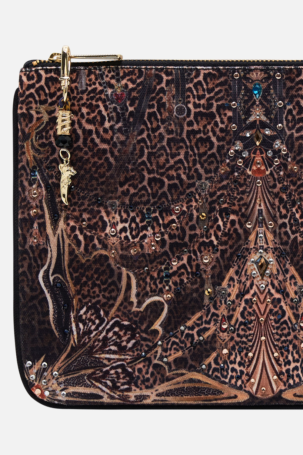 CAMILLA Leopard Small Canvas Clutch in Amsterglam