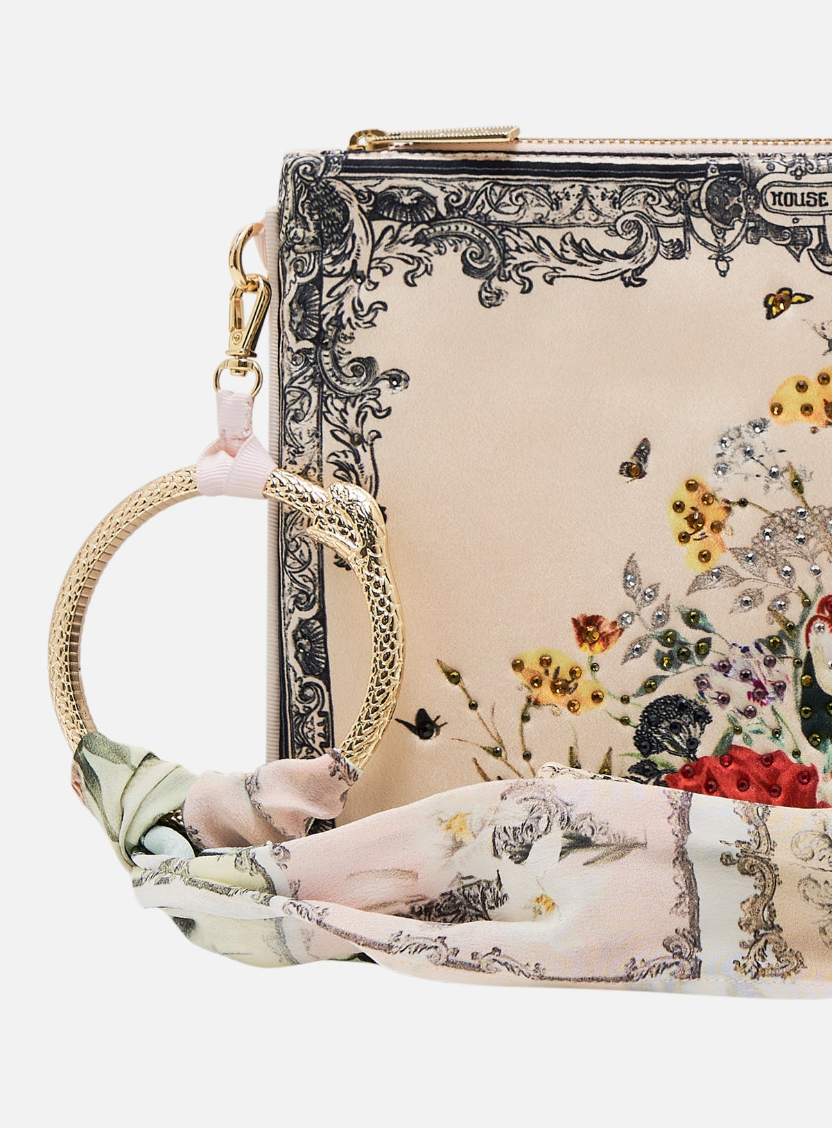 CAMILLA multi Ring Scarf Clutch in Etched into Eternity print