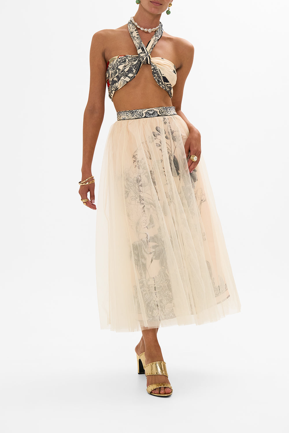 CAMILLA leopard large square scarf in Etched Into Eternity