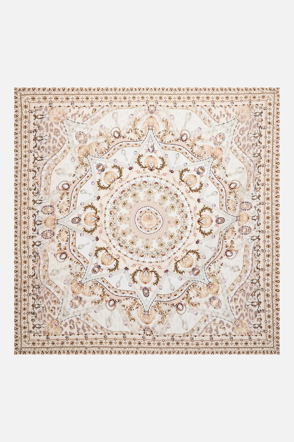 CAMILLA Floral Large Square Scarf in Grotto Goddess