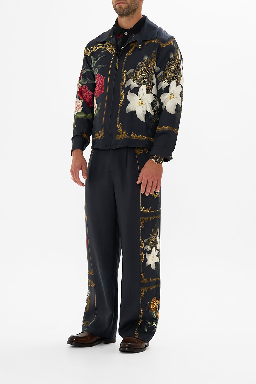 CAMILLA floral cropped zip through jacket in Magic in the Manuscripts