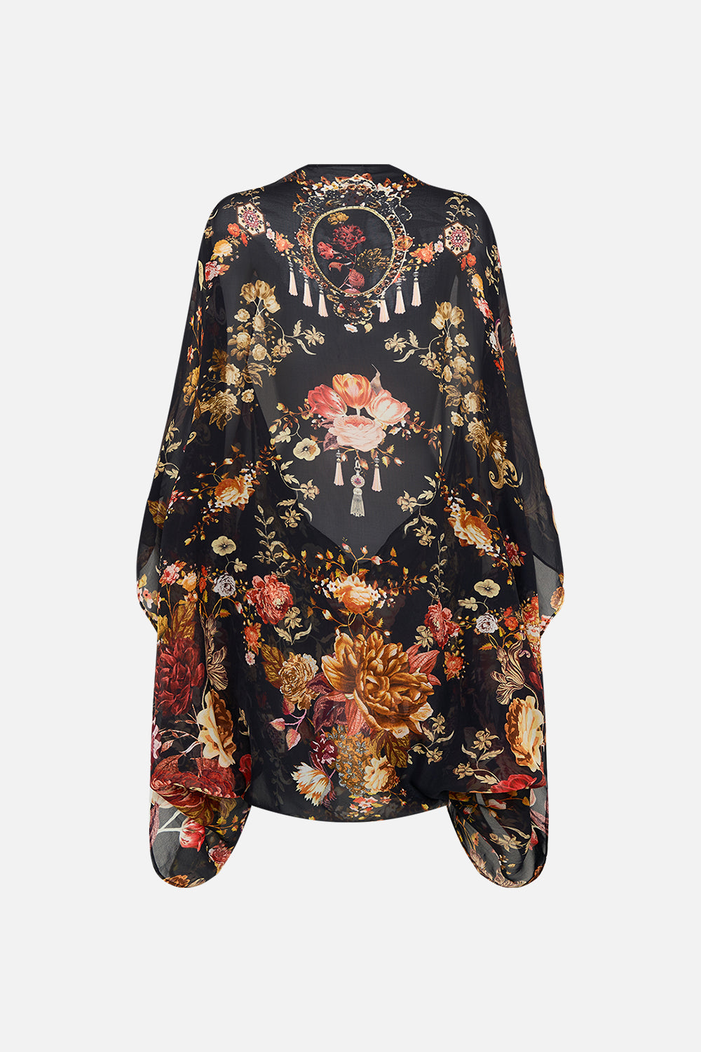 CAMILLA Floral Silk Shrug in Stitched in Time print