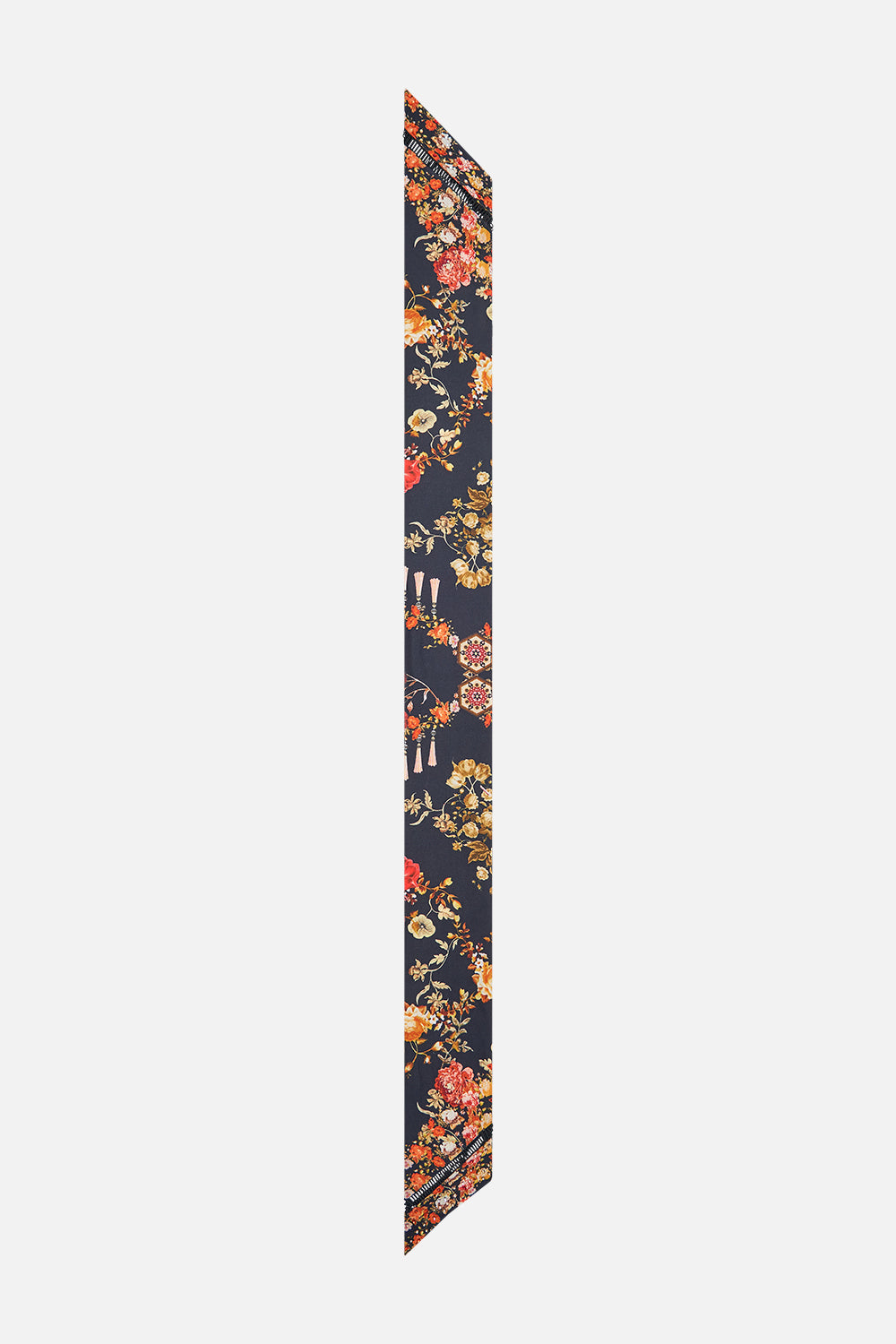CAMILLA floral skinny neck scarf in Stitched in Time
