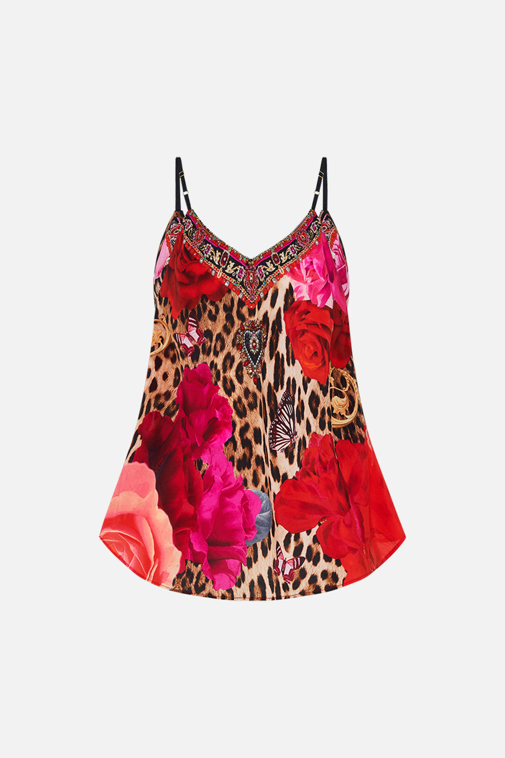 V-NECK BIAS CAMI HEART LIKE A WILDFLOWER