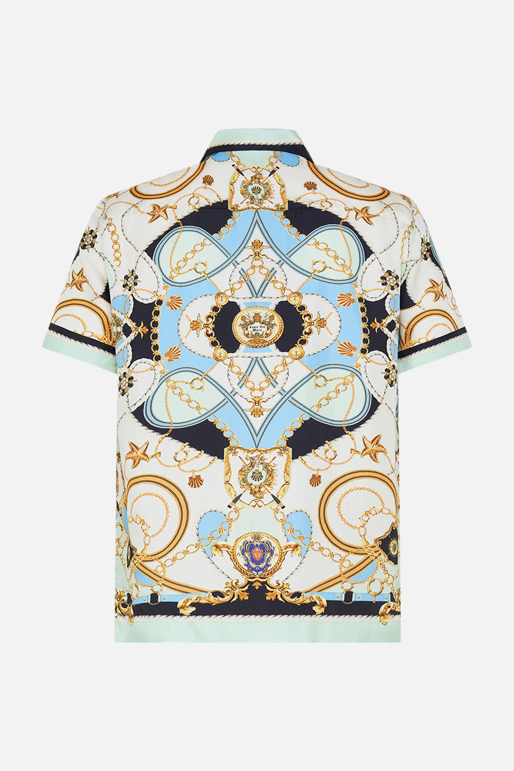 SHORT SLEEVE CAMP COLLARED SHIRT SEA CHARM