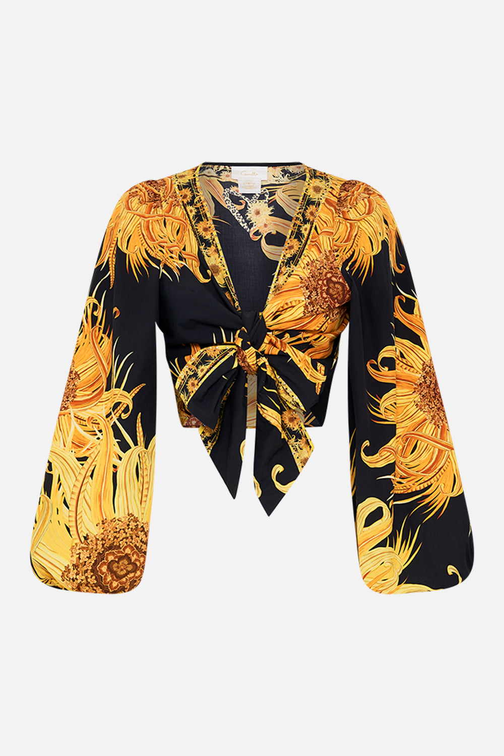 CAMILLA silk blouse in Make Me Your Masterpiece print