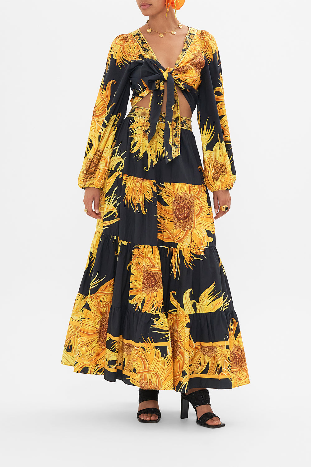 CAMILLA silk blouse in Make Me Your Masterpiece print