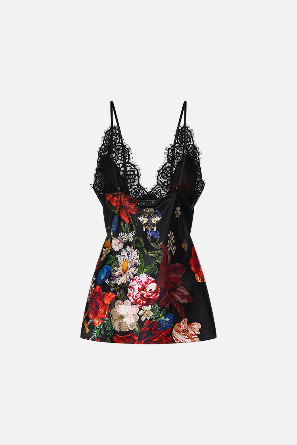 CAMILLA lace edge silk cami in A Still Life print