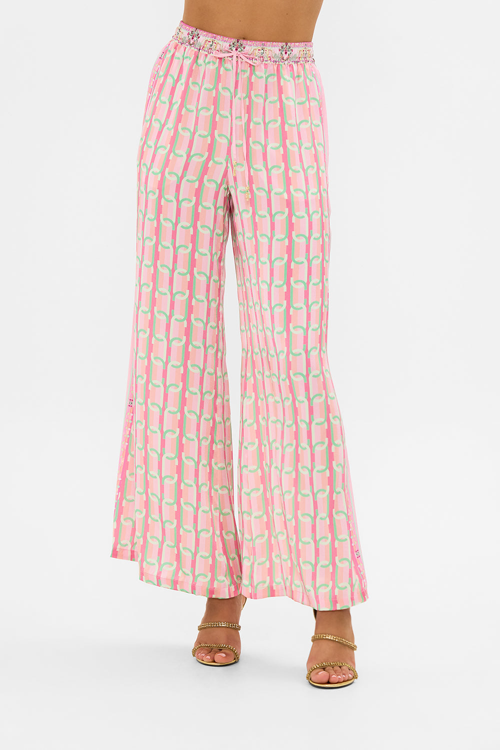 CAMILLA silk pants in Tea With Tuchinski print