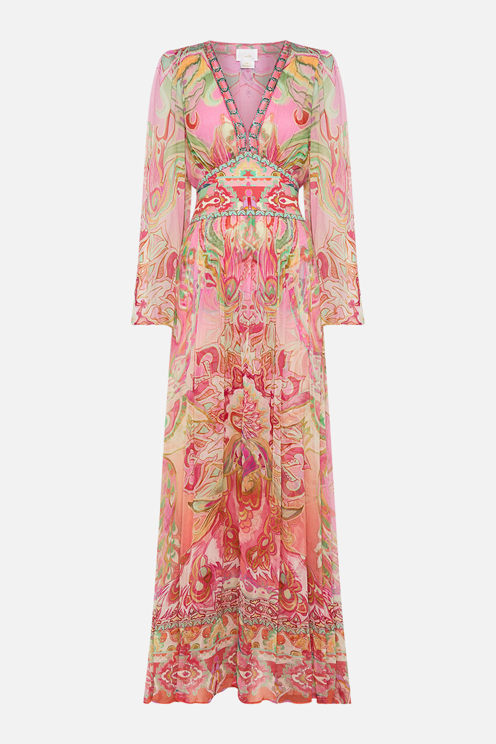 CAMILLA flared sleeve dress in Tea With Tuchinski print