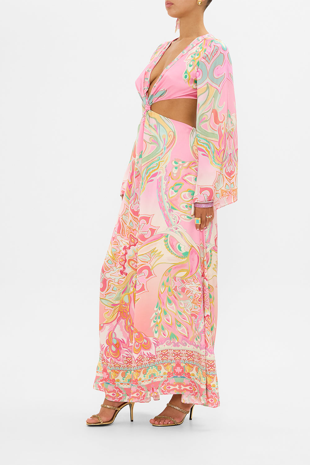 CAMILLA cut out dress in Tea With Tuchinski print