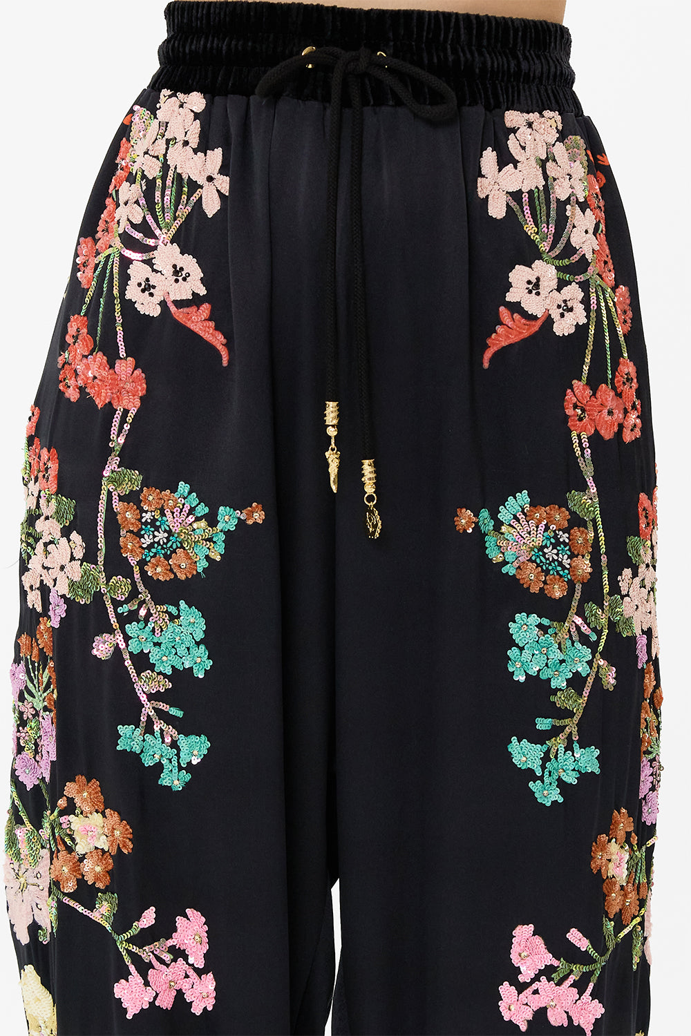 CAMILLA embellished trackpants in We Wore Folklore print