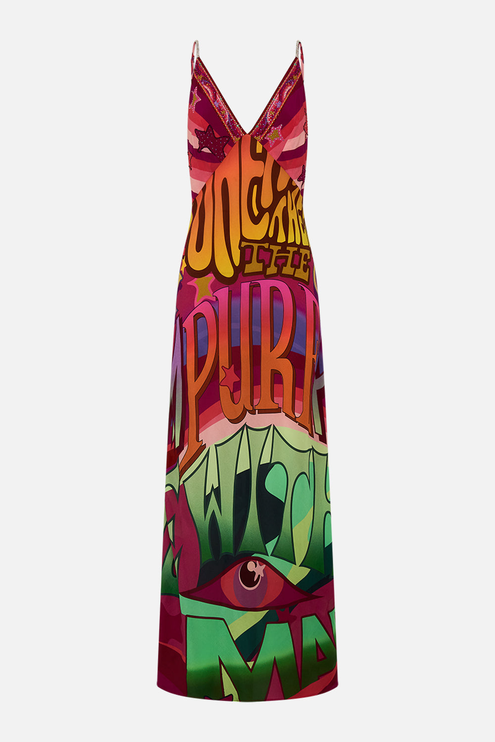 CAMILLA silk maxi dress in Pure Prism print