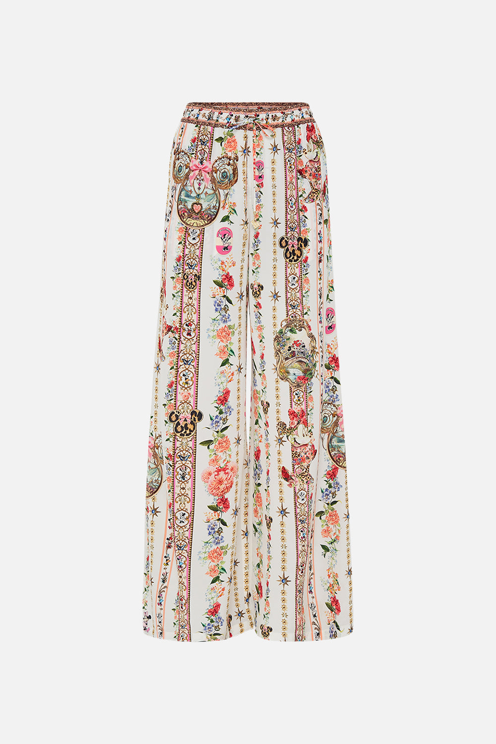Disney x CAMILLA silk pants in Minnie Magic Forever print