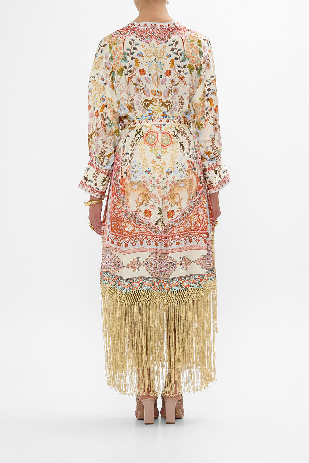 CAMILLA High Low Hem Layer with Cuff in Honour of Heirlooms print