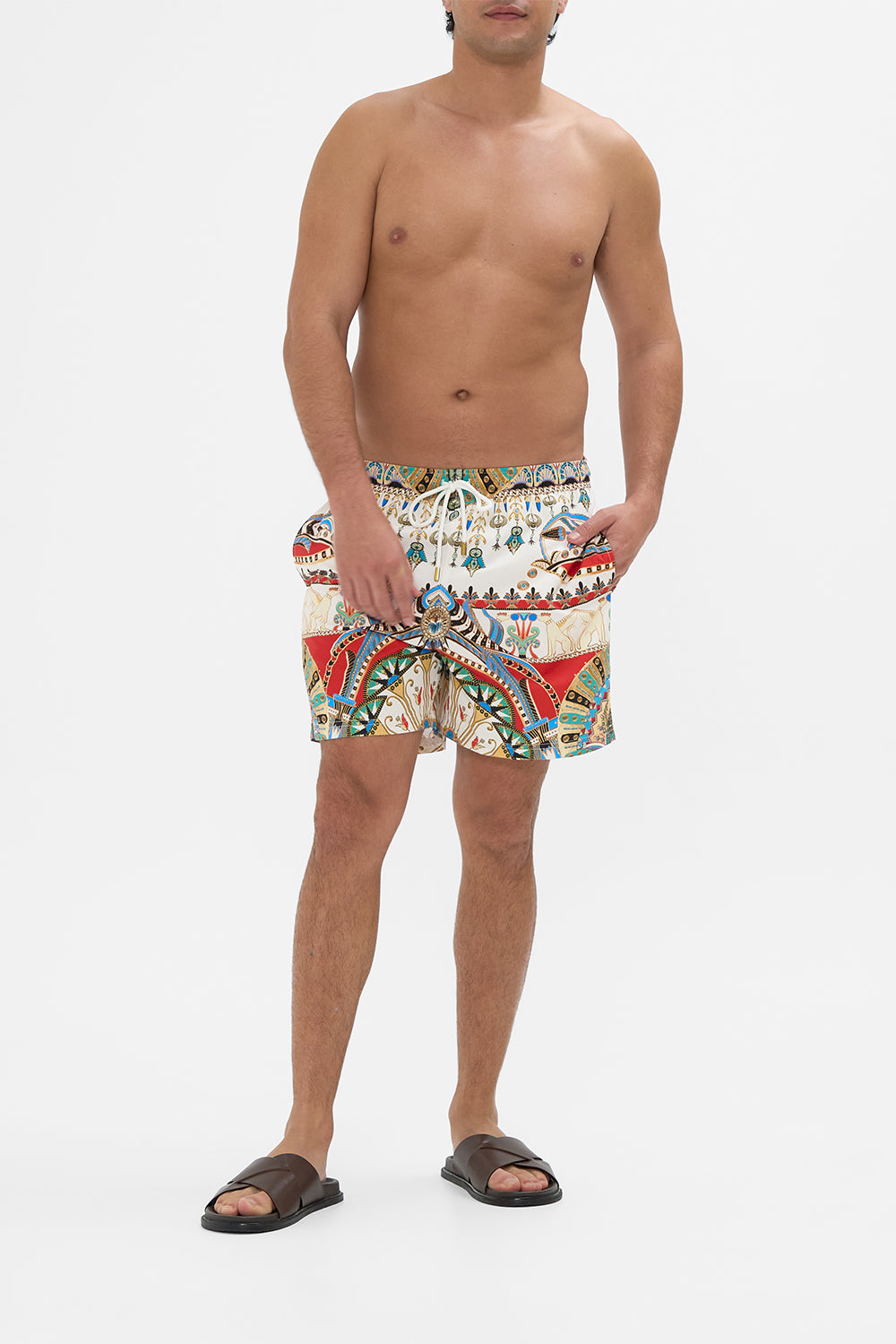 Hotel Franks By CAMILLA Black Mid-Length Boardshort in Valley Of The Queens print