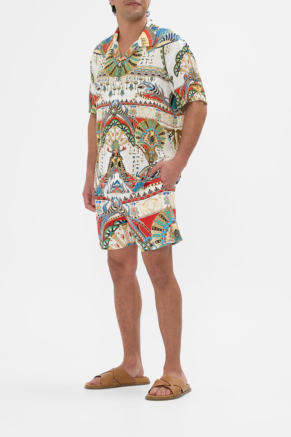 Hotel Franks By CAMILLA Short Sleeve Camp Collared Shirt in The Valley Of The Queens print.