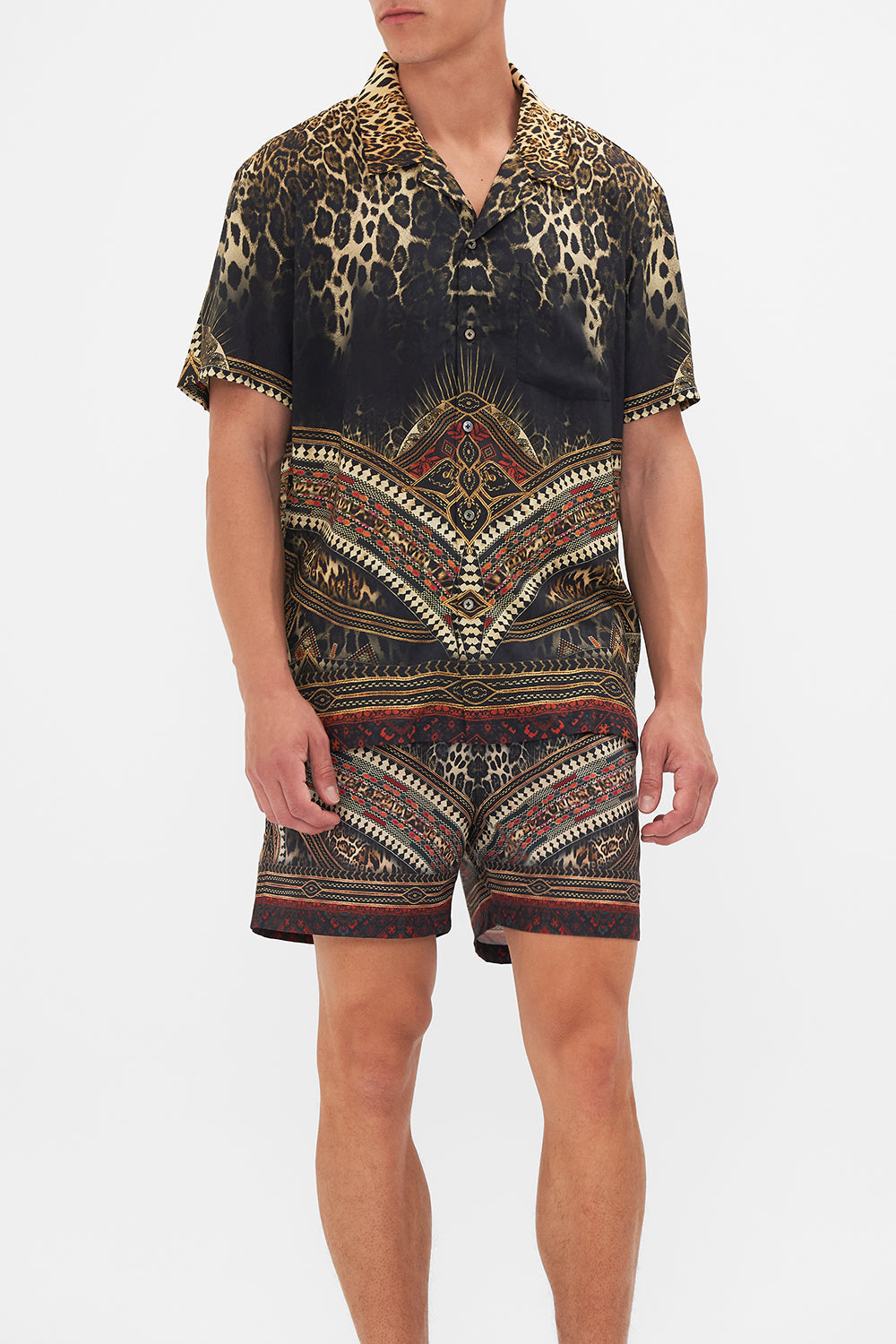 Hotel Franks By CAMILLA Short Sleeve Camp Collared Shirt in Pretty Fly For The Sinai Print.