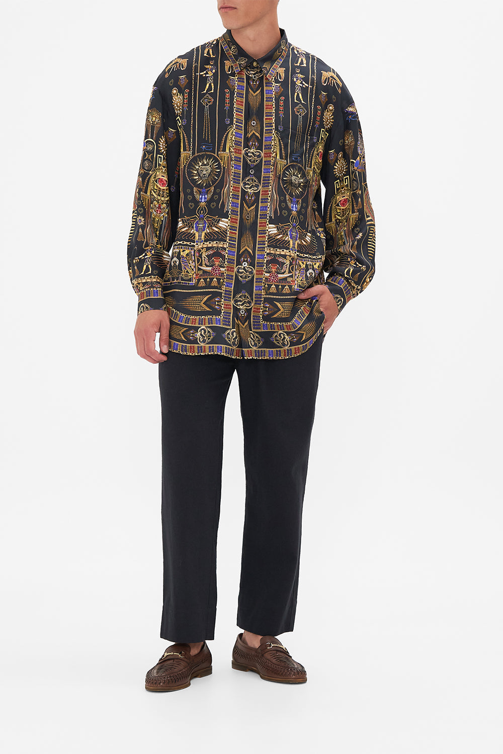 Hotel Franks By CAMILLA Oversized Shirt in Cartouche Kingdom print.