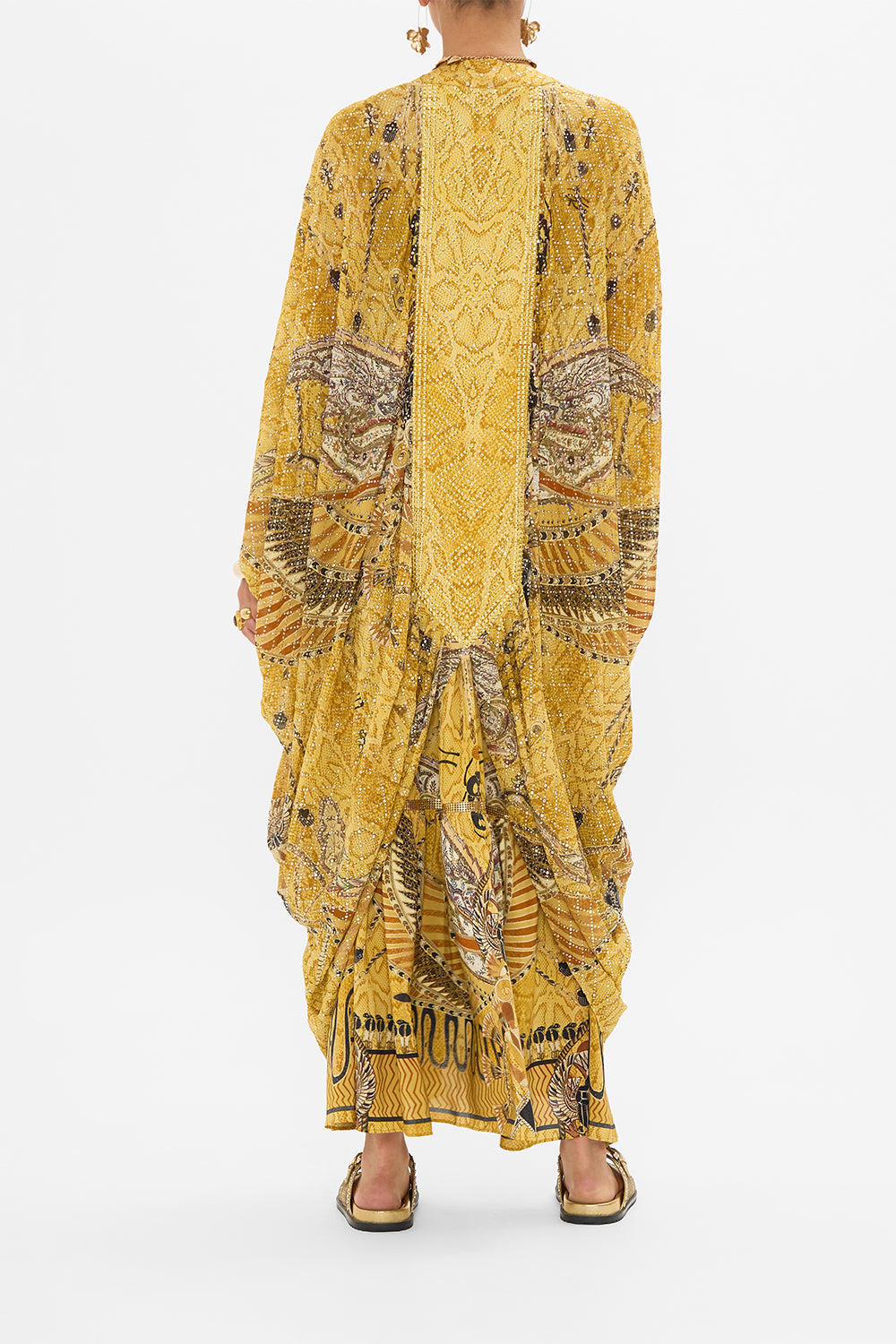 CAMILLA Gold Layer with Embellished Centre Back Panel in Valley of the Kings Print