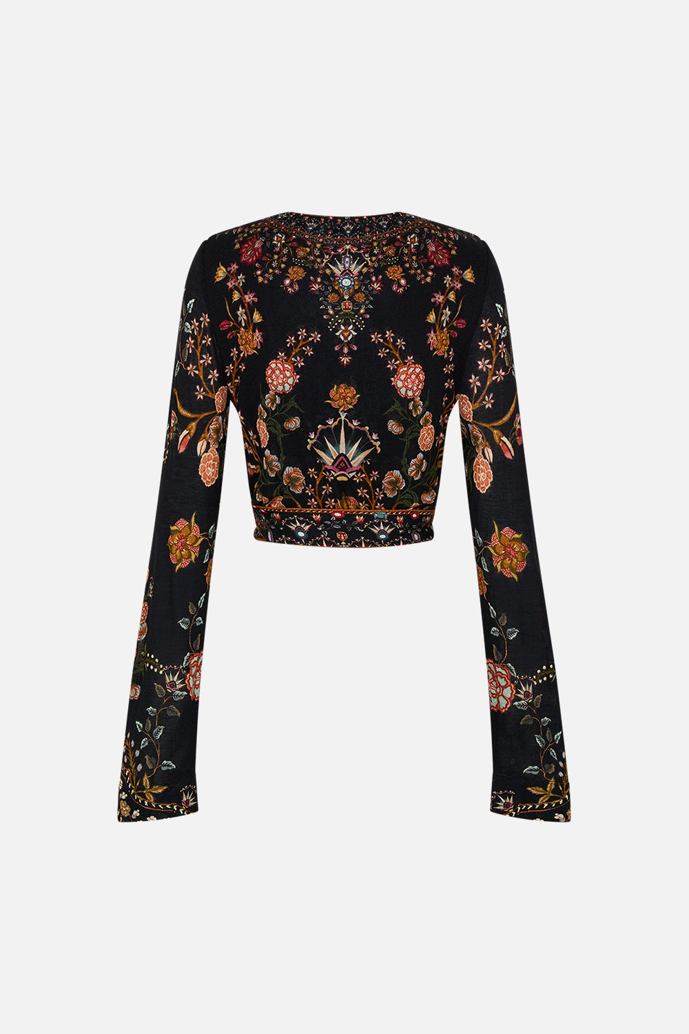 CAMILLA Long Sleeve Wrap Top in Loom to Tomb print