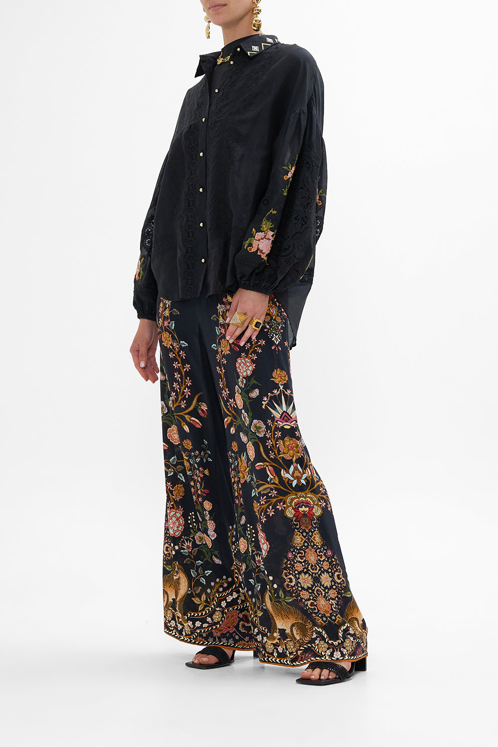 CAMILLA Straight Leg Relaxed Trouser Loom to Tomb print