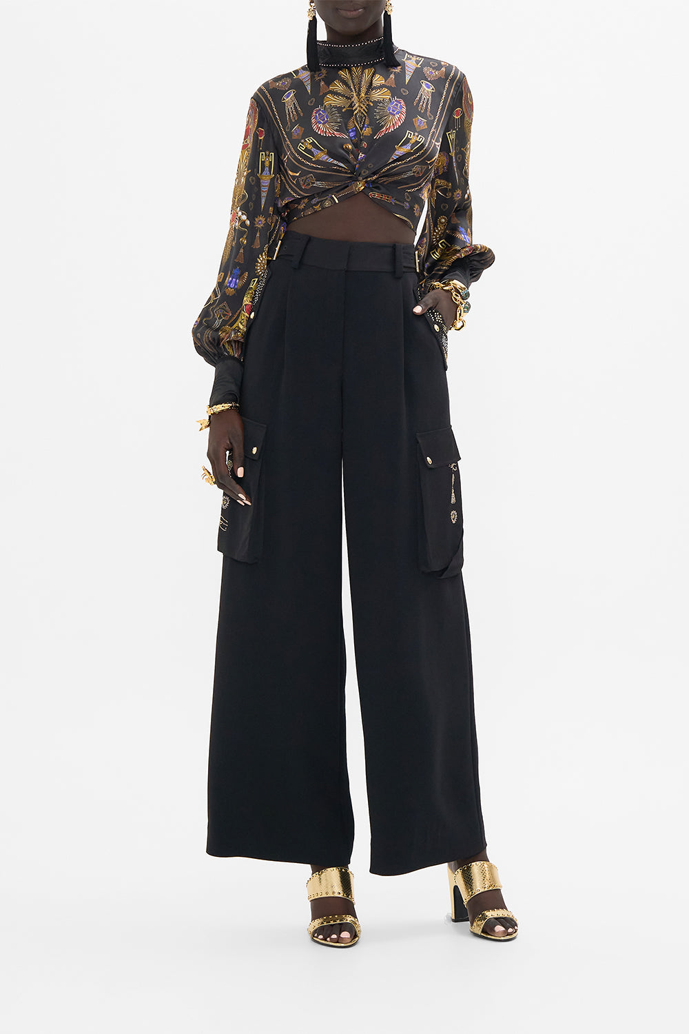 CAMILLA Utility Pant in Cartouche Kingdom print.