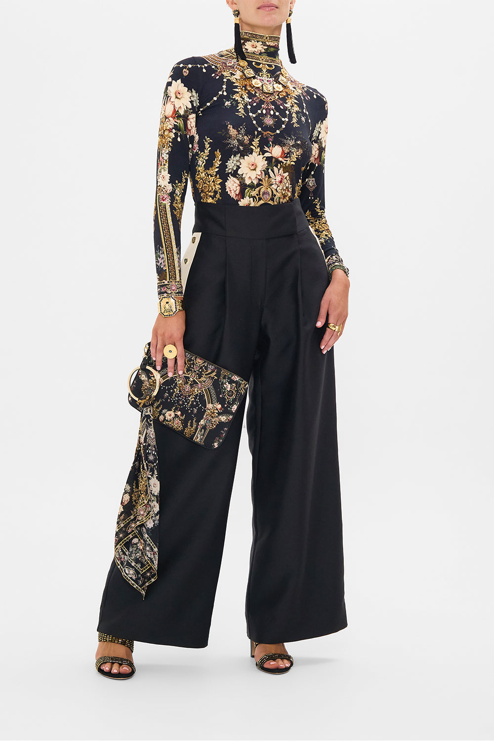 CAMILLA jersey turtleneck in Dynasty Daze print.