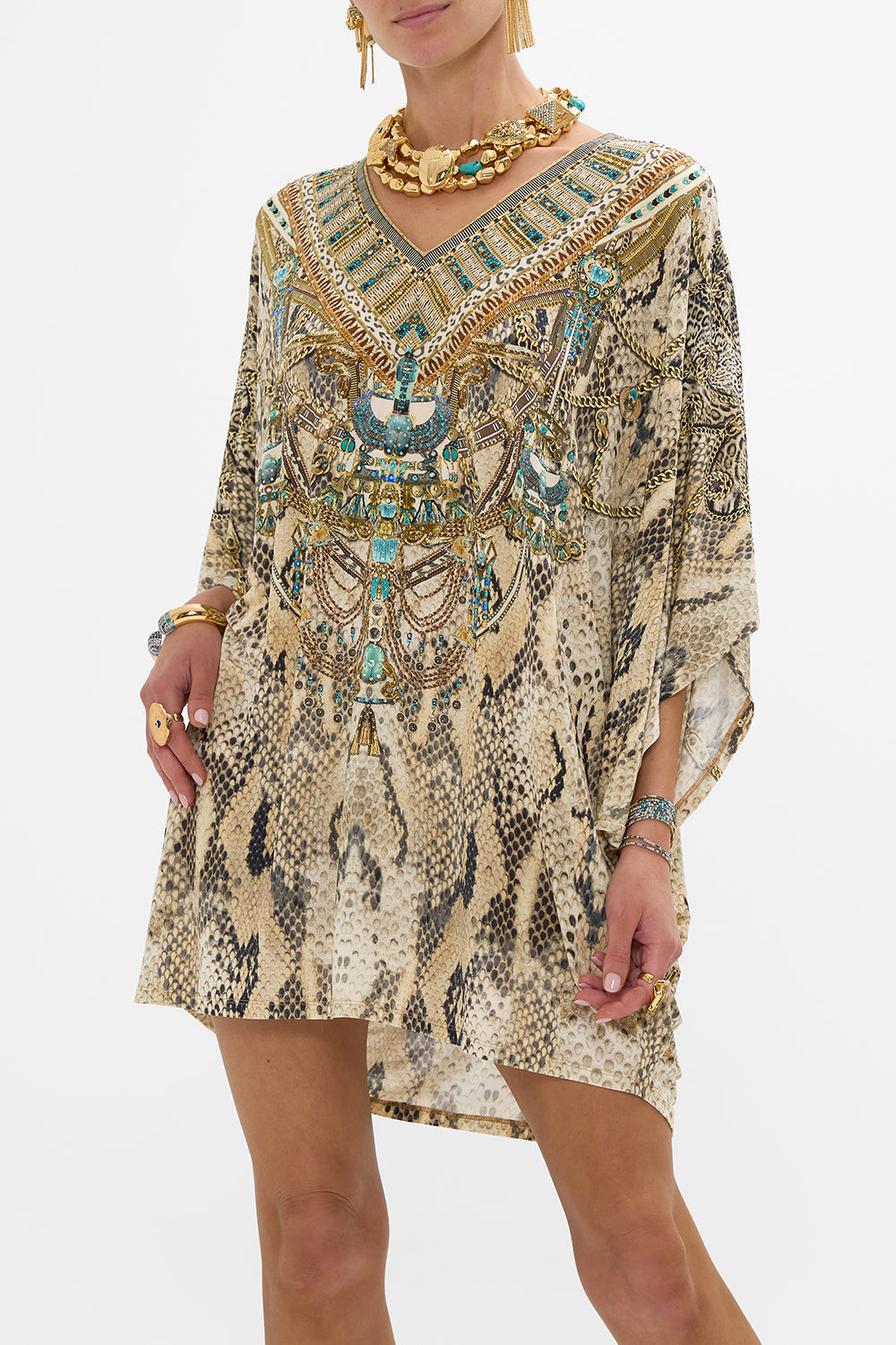 CAMILLA Bat Sleeve Dress The Throne Room print