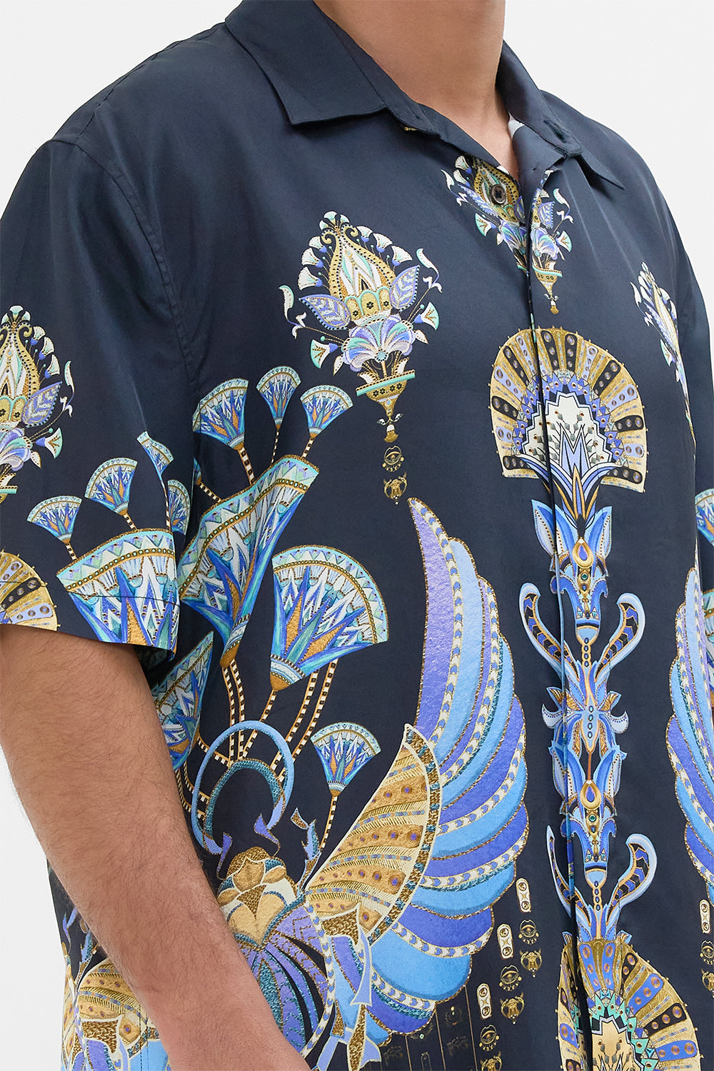 Hotel Franks By CAMILLA Oversized Button Through SS Shirt in Under Scarab Skies print.
