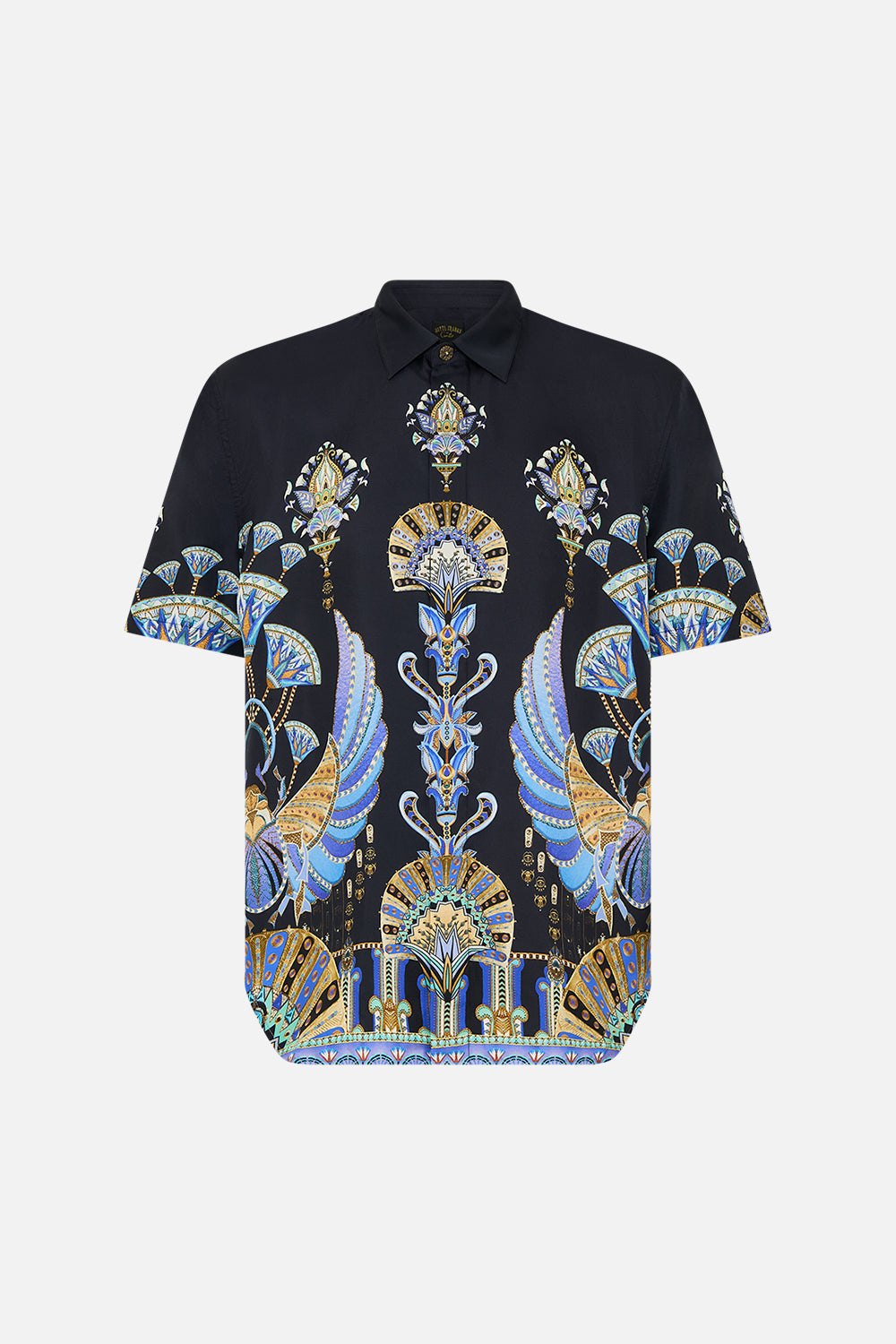 Hotel Franks By CAMILLA Oversized Button Through SS Shirt in Under Scarab Skies print.