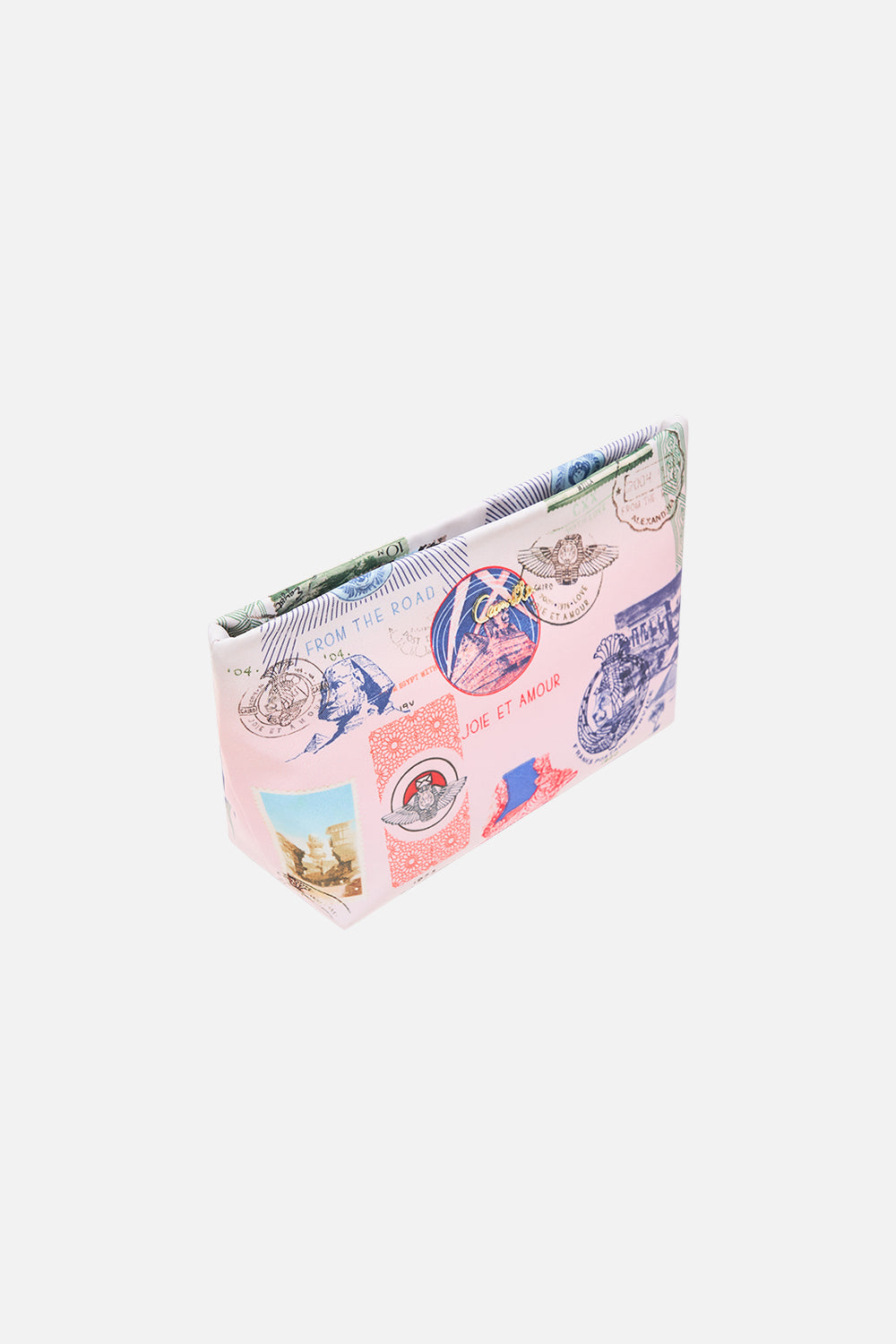 CAMILLA small makeup clutch in Haute Passport print,