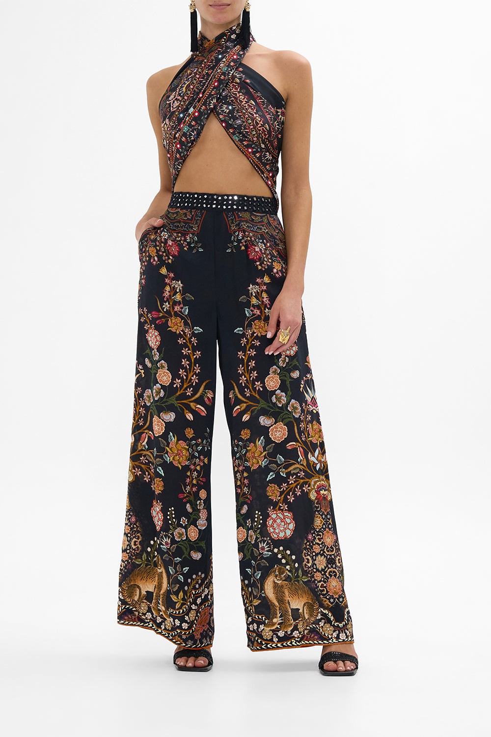 CAMILLA Large Square Scarf in Loom to Tomb print