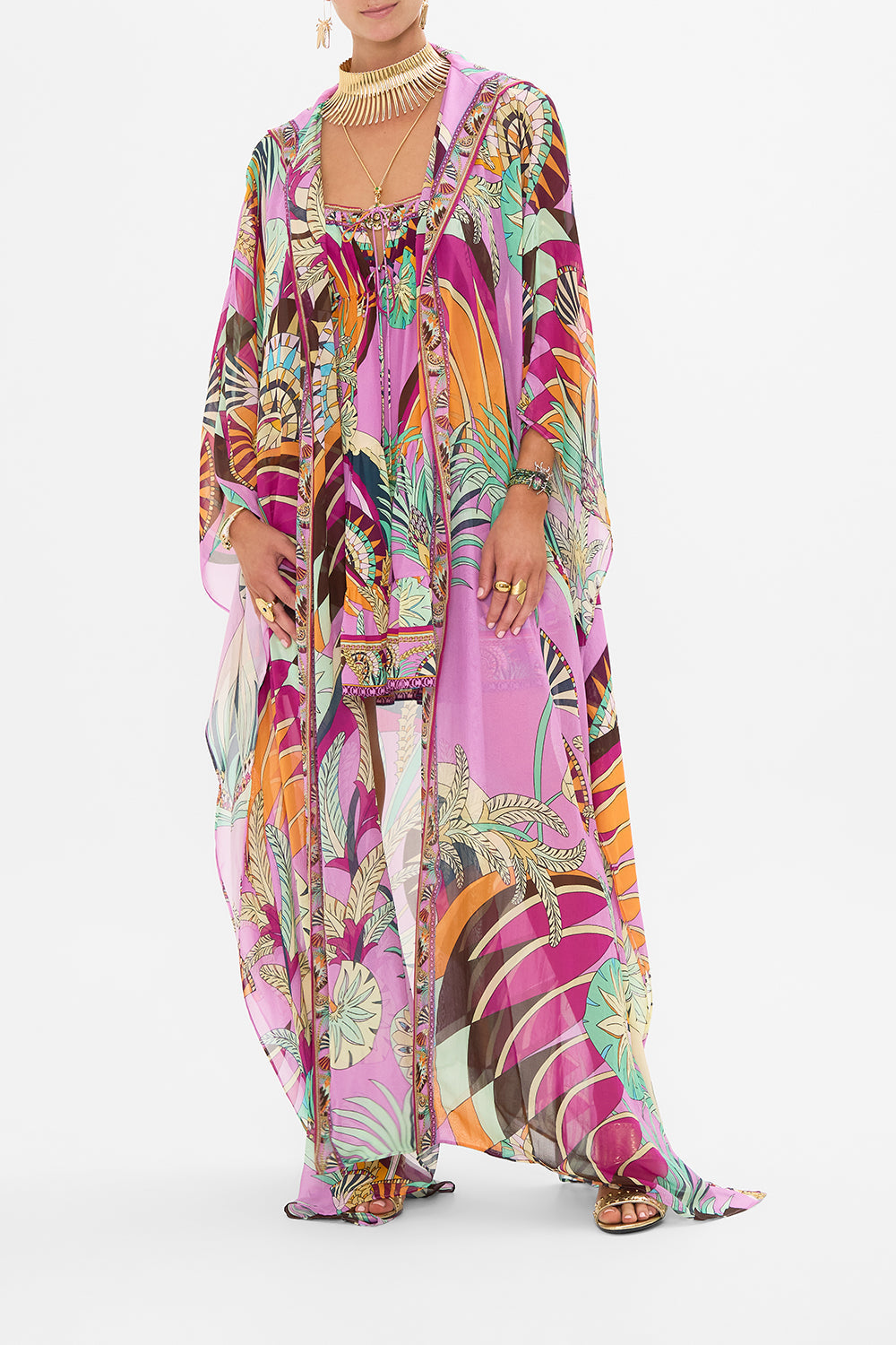 CAMILLA Oversized Robe in Giza Goddess print.