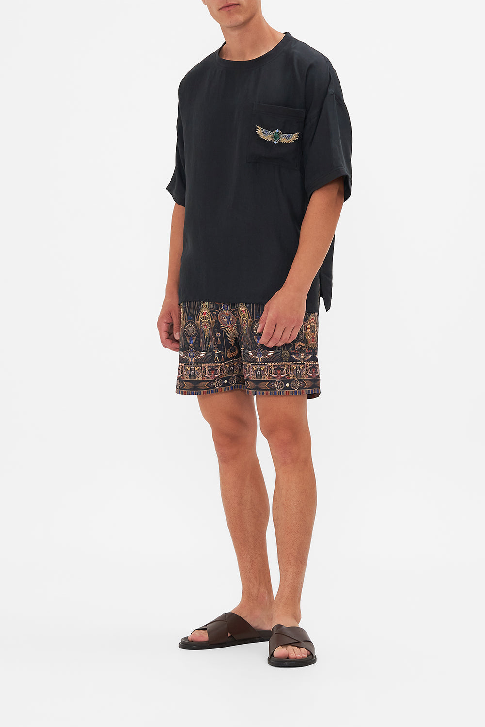 CAMILLA woven t shirt in Cartouche Kingdom print.