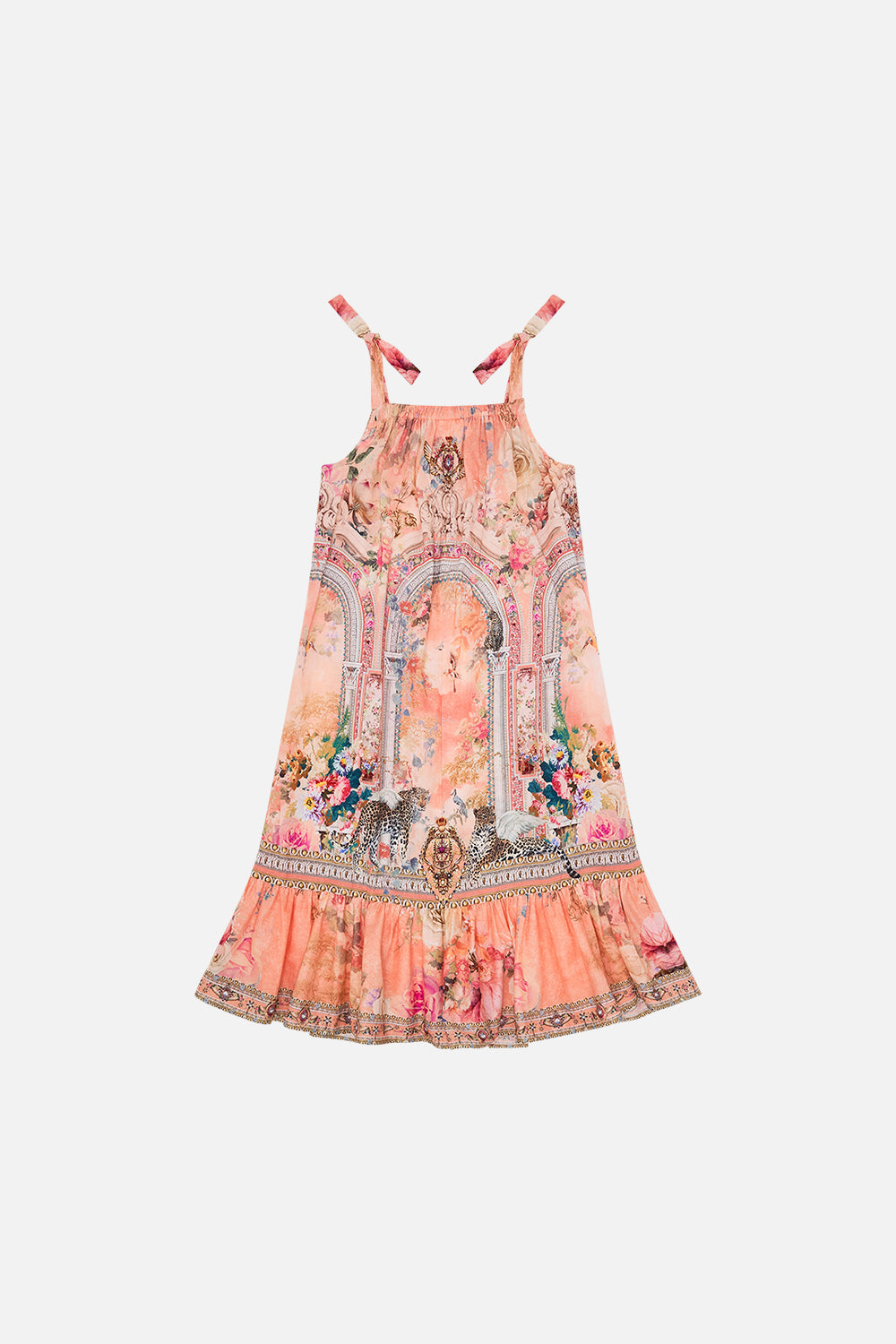 Milla By CAMILLA Floral Kids Drawstring Maxi Dress with Bows in The Jewellery Palace print.