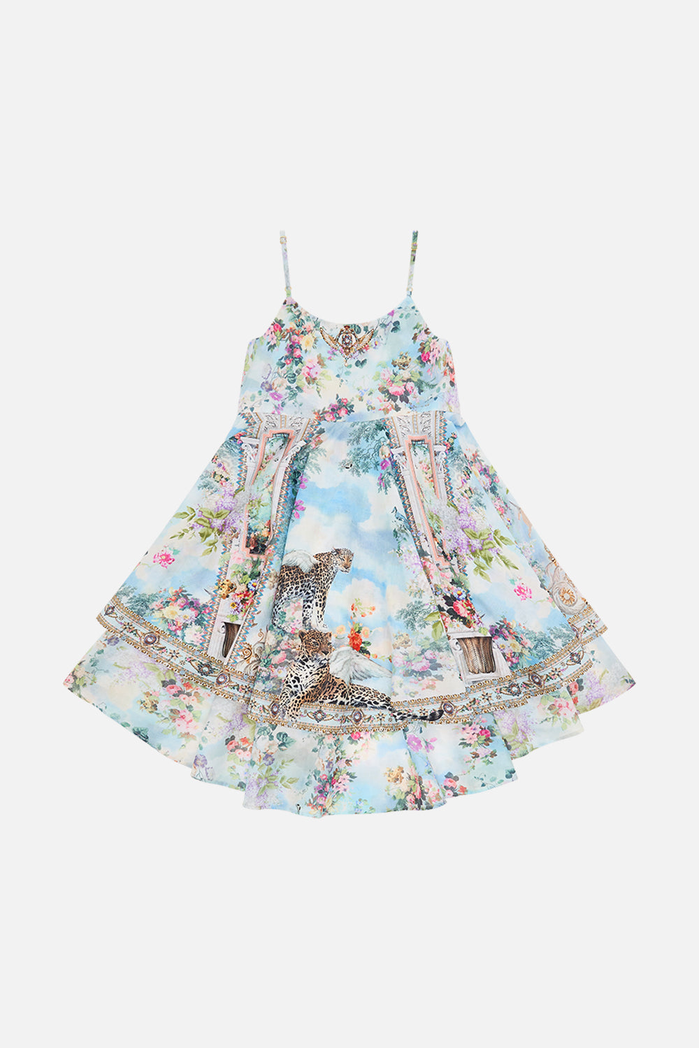 Milla By CAMILLA Floral Kids Round Neck Tiered Dress in We Always Have Alexandria print.