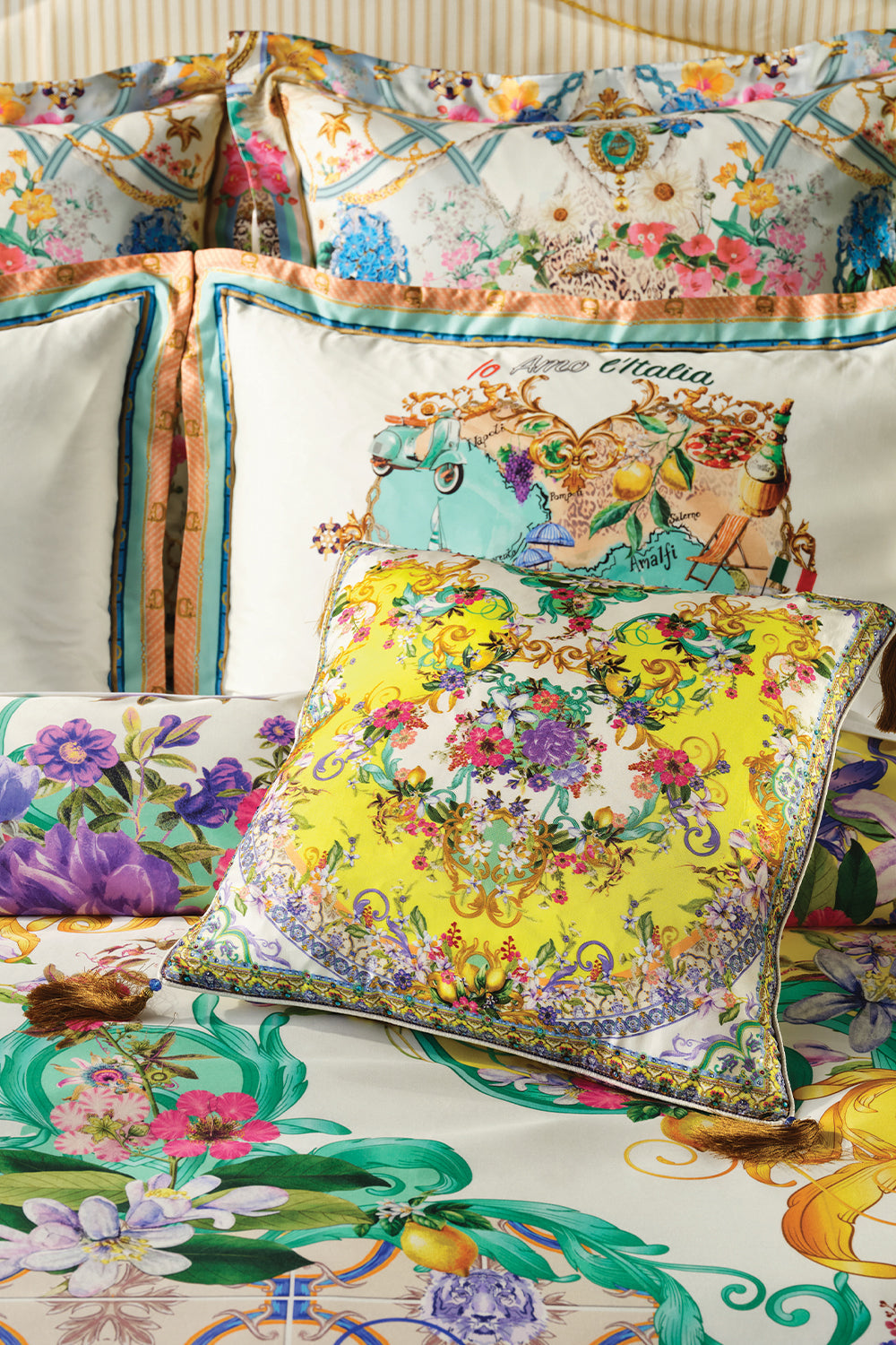 VILLA CAMILLA european sham in Caterina Spritz print