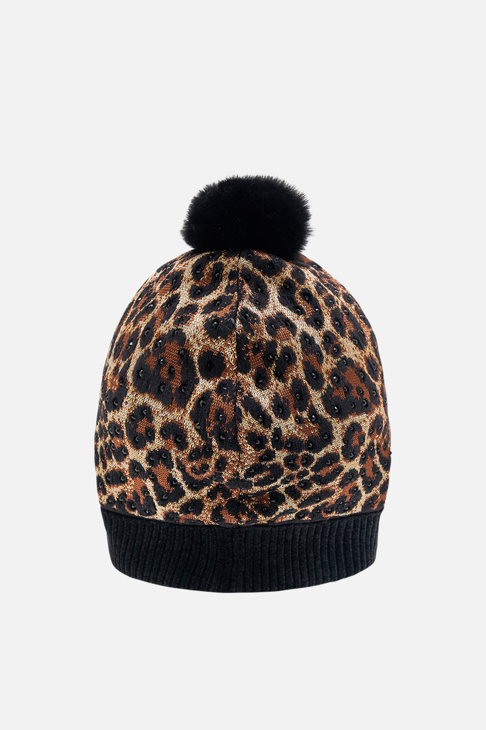 CAMILLA leopard embellished beanie in Leopard Print