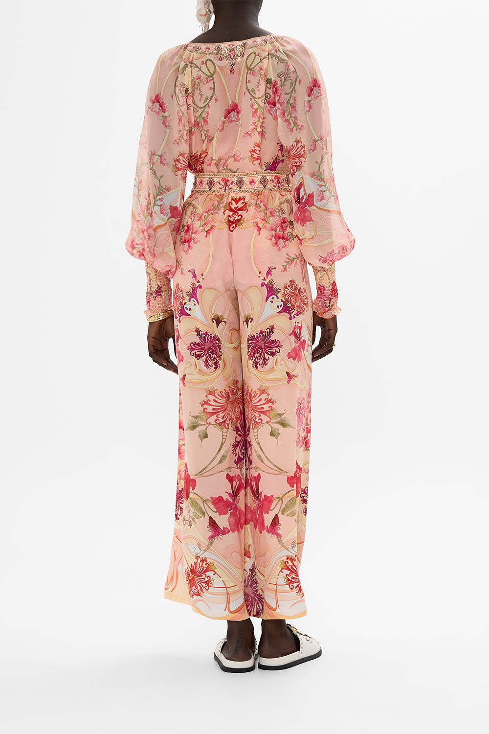 CAMILLA floral Straight Leg Pant in Blossoms and Brushstrokes