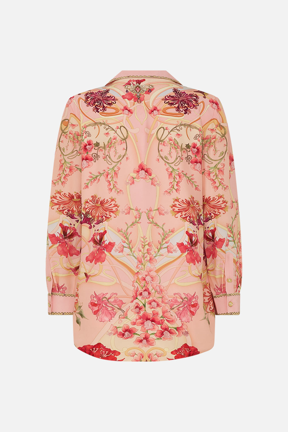 CAMILLA Floral Double Breasted Soft Jacket in Blossoms and Brushstrokes