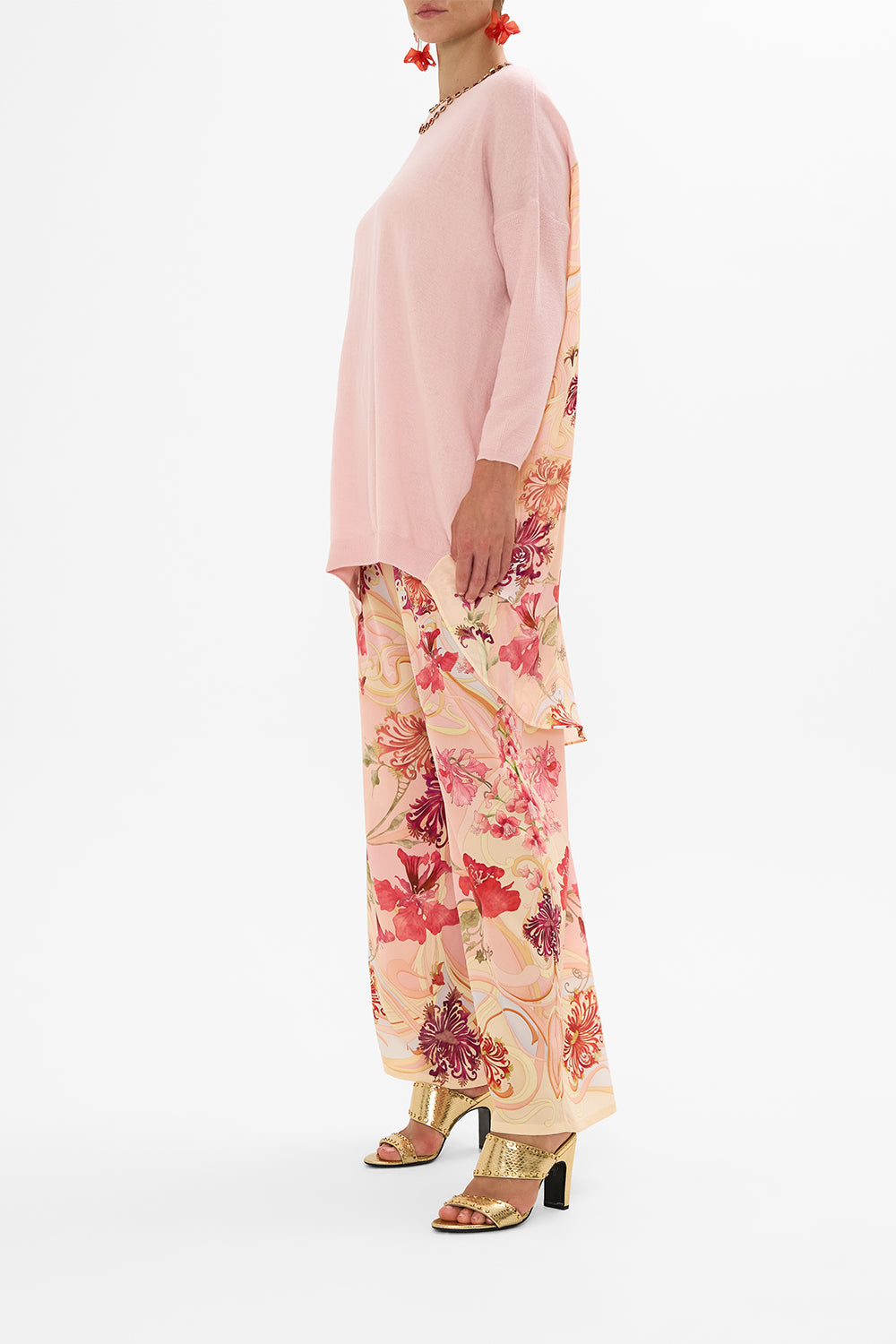 CAMILLA floral long sleeve jumper in Blossoms And Brushstrokes print.