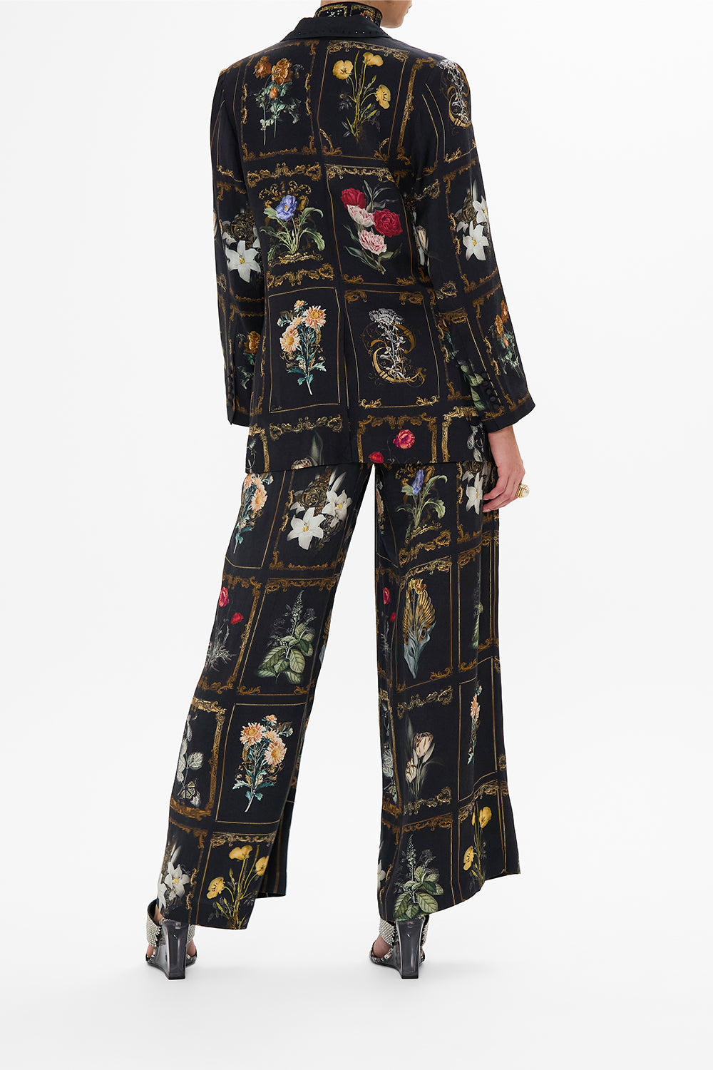 CAMILLA Black Wide Leg Waisted Pant in Magic in the Manuscripts