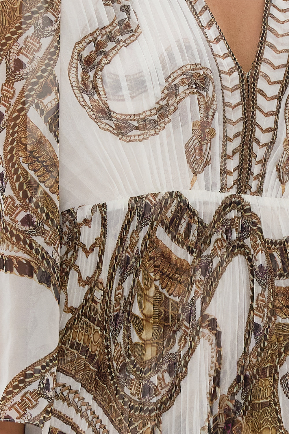 PLISSE PLUNGE NECK DRESS GODDESS ENERGY